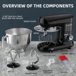 Kitchen Stand Mixer, 6.5Qt Household Stand Mixers, 660W 6+P Speed Tilt-Head Electric Dough Mixer, Food Mixers for Daily Use with Dough Hooks, Whisk, Beater - Image 5