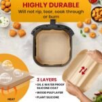 Air Fryer Paper Liners, 125Pcs Air Fryer Disposable Liners, Non-Stick and Oil Proof for Easy Cleanup, 8” Square for 5-8 qt Basket by Baker's Signature - Image 5