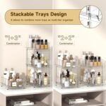HIHEGD 2-Tier Bathroom Organizer with Dividers, Clear Under Sink and Pull-Out Cabinet Organizer for Kitchen and Pantry Storage - Image 4