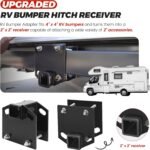 RV Bumper Trailer Hitch Receiver Adapter by puxyblue Compatible for 4" x 4" RV Rear Bumper - 2" Receiver with 3500 LBS Capacity Connect Various Accessories - 2 Year Warranty - Image 4