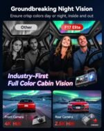 REDTIGER F17 Elite 4K Dash Cam 3 Channel, STARVIS 2 IMX678 & IMX675, Front and Rear Inside Car Camera for Cars, 128GB Card, Full Color Night Vision, 5.8GHz WiFi GPS, HDR, Touchscreen - Image 4