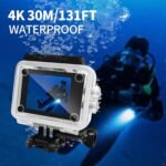 Action Camera 4K 30FPS, Waterproof Camera 30M Underwater Ultra HD 131FT 170°Wide Angle Shooting, with 2 x 1050 mAh Batteries for Cycling, Ice Skating, Skiing, Fishing, Climbing - Image 3