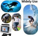 Action Camera 4K 30FPS, Waterproof Camera 30M Underwater Ultra HD 131FT 170°Wide Angle Shooting, with 2 x 1050 mAh Batteries for Cycling, Ice Skating, Skiing, Fishing, Climbing - Image 5