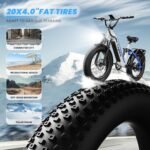 Electric Bike for Adults, 48V 20Ah Battery,1500W Peak Motor Step Thru Ebike 80+ Miles Max Range, 20x4.0 Fat Tires,Max 30Mph Electric Mountain Bike for All Terrain, Ideal for Commute, Off-Road - Image 5