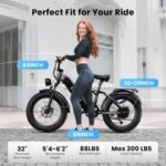 Electric Bike for Adults, 48V 20Ah Battery,1500W Peak Motor Step Thru Ebike 80+ Miles Max Range, 20x4.0 Fat Tires,Max 30Mph Electric Mountain Bike for All Terrain, Ideal for Commute, Off-Road - Image 9
