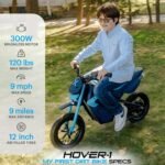 Hover-1 My First Dirt Bike for Kids - 300W Motor, 9MPH Max Speed, 9 Mile Range, 12” Off-Road Tires, 120LB Max Weight, Twist Grip Throttle & Rear Disc Brake Electric Dirt Bike for Kids Ages 5+ Years - Image 3