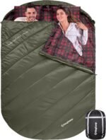 KingCamp Double Sleeping Bag for Adults, Queen Size 2 Person XXL Flannel Sleeping Bag, Waterproof Lightweight Flannel Quilt with 2 Pillows, Perfect for Couples Family Camping Hiking - Image 9