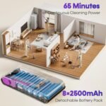 Cordless Vacuum Cleaner, 650W 48KPa Vacuum Cleaners for Home, Self-Standing Stick Vacuums with LED Display, Anti-Tangle, Lightweight, Stick Vacuum Rechargeable for Pet Hair Carpet Floor - Image 4