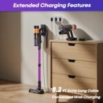 Cordless Vacuum Cleaner, 650W 48KPa Vacuum Cleaners for Home, Self-Standing Stick Vacuums with LED Display, Anti-Tangle, Lightweight, Stick Vacuum Rechargeable for Pet Hair Carpet Floor - Image 5