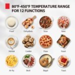 TOSHIBA ChefFry Air Fryer Toaster Oven Combo, 12-in-1 Convection Countertop Oven, 34QT / 32L Large Capacity, 1750W, Master Pizza Modes Design with Exclusive Dual-Temp Tech - Image 6