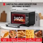 TOSHIBA ChefFry Air Fryer Toaster Oven Combo, 12-in-1 Convection Countertop Oven, 34QT / 32L Large Capacity, 1750W, Master Pizza Modes Design with Exclusive Dual-Temp Tech - Image 7