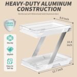 3 Pack Bathroom Organizers and Storage - Multi-Purpose,2-Tier Clear Pull Out Organization for Bathroom,Under Sink,Kitchen,Vanity,Countertop,Cabinet,Pantry & Medicine Cabinet,White - Image 3