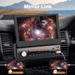 Single Din Car Stereo with Carplay ＆ Android Auto,7 Inch Flip-Out Touchscreen Car Radio with Bluetooth,Mirror Link,Backup Camera,Support FM Outputs Type-C Charge USB AUX-in - Image 4
