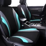 AUCELI Car Seat Covers Full Set, Breathable Front and Rear Seat Covers with 2mm Composite Sponge Inside, Premium Cloth Automotive Seat Cushion Protectors Covers for Most Cars (Green) - Image 3