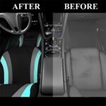 AUCELI Car Seat Covers Full Set, Breathable Front and Rear Seat Covers with 2mm Composite Sponge Inside, Premium Cloth Automotive Seat Cushion Protectors Covers for Most Cars (Green) - Image 5