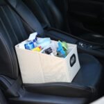 Car Seat Organizer Collapsible Passenger Seat Organizer Car Caddy Organizer Backseat Car Storage Organizer Front Seat for Kids beige, M - Image 3