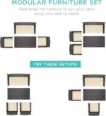 Best Choice Products 4-Piece Outdoor Wicker Patio Conversation Furniture Set for Backyard w/Coffee Table, Seat Cushions - Gray/Cream - Image 3