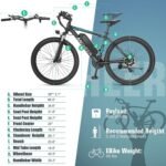 ANCHEER Electric Bike for Adults, Peak 750W Ebike, 3H Fast Charge, 50 Miles, 22MPH Electric Bicycle, 48V 499Wh Battery, 26" Gladiator Electric Mountain Bike, 21Speed, UL2849 Compliant - Image 8