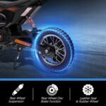 JoyWheel 24V Electric Dirt Bike for Kids, 250W Motor, 13.6MPH Off-Road Motorcycle with Rear Suspension, Leather Seat, Anti-Slip Tires – Suitable for Kids (Black) - Image 5