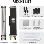 CROWN SHADES 10x10 Pop Up Canopy - Beach Tent with One Push Setup - Easy Outdoor Sun Shade for Events, Parties, Camping - Gazebo with STO-N-Go Cover Bag, Silver Coated Top, Grid White - Image 6