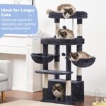 Hey-brother Cat Tree Tower, Scratching Posts with Extra Large Platform, Specious Condo, 2 Cozy Hammocks, Self-Grooming Brush for Indoor Adult Cats, Maine Coon 51.1 inches, Smoky Gray MPJ070G - Image 3