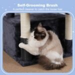 Hey-brother Cat Tree Tower, Scratching Posts with Extra Large Platform, Specious Condo, 2 Cozy Hammocks, Self-Grooming Brush for Indoor Adult Cats, Maine Coon 51.1 inches, Smoky Gray MPJ070G - Image 6