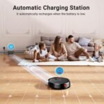 Robot Vacuum and Mop Combo, Robotic Vacuum Cleaner 5000Pa Strong Suction 130 Mins Runtime, Slim, Low Noise, Automatic Self-Charging, Wi-Fi/App/Alexa Control, Ideal for Hard Floor, Carpet, Pet Hair - Image 4