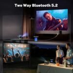 Smart Projector 1080P 4K Support with WIFI 6 and 2-Way Bluetooth 1500ANSI Auto Keystone Electric Focus Mini Projectors Home Theater Movie Outdoor Portable Projector (Black) - Image 5