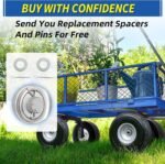 4.10/3.50-4" Flat Free Tire and Wheel, 10" Solid Tire with 5/8" Axle Bore Hole, 2.2" Offset Hub for Hand Truck Garden Wagon Cart Trolley Dolly Lawn Mover Replacement - Image 5
