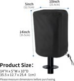 Electric Tongue Jack Cover, 600D Waterproof, UV Resistant, RV Travel Trailer Jack Protective Cover 10″L x 5″W x 14″H, RV Accessories, Black - Image 3