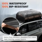 Asinking Car Rooftop Cargo Carrier Bag, 21 Cubic Feet Waterproof Roof Cargo Bag for SUV Minivan, Fit Vehicles with/Without Roof Rack, Sidebars & Crossbars - Max Size 52" L 40" Wx 18" H - Image 4
