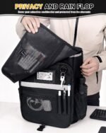 Car Front Seat Organizer with Accordion File Pocket | Laptop Sleeve (Up to 15.6 In) | Privacy Flap | Cup Holders | Adjustable Straps | Holds Tablets, Files, Supplies | for Work on the GO - Image 5