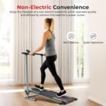 Sunny Health & Fitness Compact & Foldable Treadmill, Non-Slip Surface, Optional Dual Mode Walking/Running, Non-Electric Fixed Incline, Digital Monitor, Smart Bluetooth Connection with SunnyFit App - Image 5