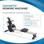 Stamina Magnetic Rower - Rower Machine with Smart Workout App - Rowing Machine with Magnetic Resistance for Home Gym Fitness - Up to 250 lbs Weight Capacity - Image 4