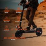 Electric Scooter Adults, 1200-1600W Motor, Up to 34 MPH Top Speed & 37 Miles Long Range, 48V 18/21AH Big Battery, 11" Off-Road Tire Folding E Scooter with Seat, Dual Suspension & Dual Brakes System - Image 3