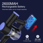 Cordless Vacuum Cleaner, 4-in-1 Vacuum Cleaners for Home, Handheld Vacuum Cleaner with 40 mins Runtime, Stick Vacuum for Apartment, Carpet, Black 2 Batteries - Image 3
