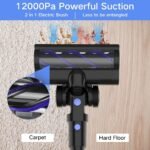 Cordless Vacuum Cleaner, 4-in-1 Vacuum Cleaners for Home, Handheld Vacuum Cleaner with 40 mins Runtime, Stick Vacuum for Apartment, Carpet, Black 2 Batteries - Image 4