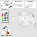 PANGTON VILLA Led Strip Lights 8.2ft for 40-60in TV, USB LED TV Backlight Kit with Remote - 16 Color 5050 LEDs Bias Lighting for HDTV - Image 3