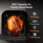 Typhur 8QT Sync Air Fryer with Built-in Wireless Meat Thermometer, 9-in-1 Smart Non Toxic Ceramic Airfryer for Quick Easy Meals, 450°F Max, Cooks 6lb Whole Chicken, Dishwasher Safe, 120V - Image 4