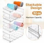 Stackable Water Bottle Organizer, Large Compartment Water Bottle Holder, 4 Tier Clear Water Bottle Organizer for Cabinet, Bottle Rack for Kitchen Organization and Storage - Hold 16 Bottles - Image 3