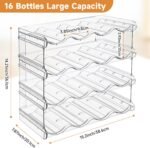Stackable Water Bottle Organizer, Large Compartment Water Bottle Holder, 4 Tier Clear Water Bottle Organizer for Cabinet, Bottle Rack for Kitchen Organization and Storage - Hold 16 Bottles - Image 4