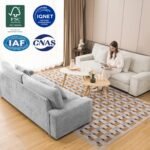 DOPEDIO Modern Loveseat Sofa for Living Room,Chenille Recliner, Removable Cover, Spring Cushions, Solid Wood Frame, Easy Assembly for Small Spaces (71.25inch，Beige) - Image 7