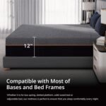EGOHOME 12 Inch Queen Memory Foam Mattress for Back Pain, Cooling Copper Gel Bed in a Box, Foam Made in USA, CertiPUR-US Certified, Therapeutic Medium Firm, Double 60x80x12 Black - Image 7