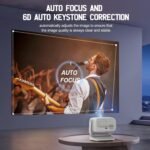 [Auto Focus/4K Support]A8 Projector with 5G WiFi and Bluetooth , 600 ANSI Native 1080P Outdoor Movie Projector, Auto 6D Keystone , Home Theater Projector compatible with Phone/TV Stick/PC - Image 3