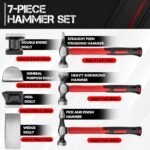 C&T Auto Body Repair Tool Hammer Dolly Set 7 Piece, Car Body Repair Tool Kit with Carrying Case, Carbon Steel Dolly and Hammer Dent Body Fender Tool Set - Image 3