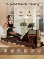 KINGSMITH Magnetic/Water Row Machine for Home Rower 331LB Weight Capacity, Folding Rowing Machine with LED Monitor, App Supported, Tablet Holder, Comfortable Seat, Trifold Home Rowing Machine - Image 4