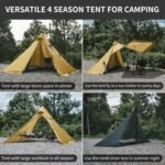 Naturehike Ranch Fire 4 Season Teepee Tent, 2 Person Hot Tent with Stove Jack, Windproof Waterproof Cold Weather Winter Tents for Camping - Image 6