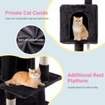 Allewie 29 Inches Cat Tree Tower/Plush Perches Platform/Condo/House/Sisal Scratching Posts/Multi-Level Activity Center Furniture for Kittens/Dark Grey - Image 4
