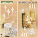 8 in 1 Clear Acrylic Hamster Cage with All Accessories,13.5''L* 10''W* 13''H Dwarf Hamster Cage,Small Hamster Habitat,Garden Style Mouse Cage for Pet Mice,Hamster Enclosure with Stairs(1-Layer) - Image 5