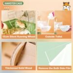 8 in 1 Clear Acrylic Hamster Cage with All Accessories,13.5''L* 10''W* 13''H Dwarf Hamster Cage,Small Hamster Habitat,Garden Style Mouse Cage for Pet Mice,Hamster Enclosure with Stairs(1-Layer) - Image 6